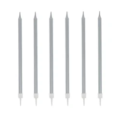 Cerf Dellier 12 bougies argentées hautes 13 cm