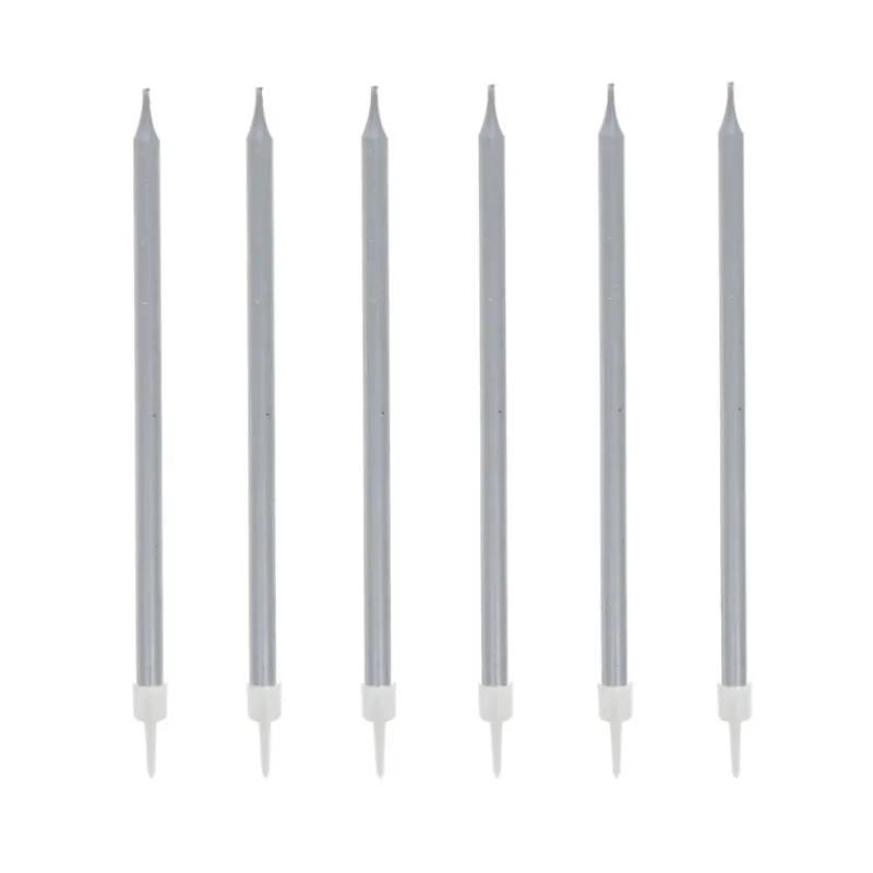 Cerf Dellier 12 bougies argentées hautes 13 cm