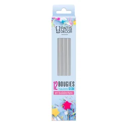 Cerf Dellier 12 bougies argentées hautes 13 cm