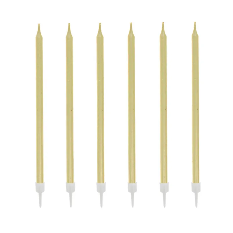 Cerf Dellier 12 bougies dorées hautes 13 cm