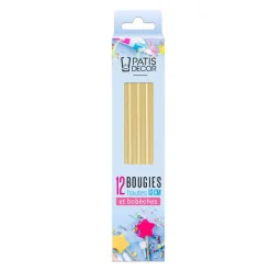 Cerf Dellier 12 bougies dorées hautes 13 cm