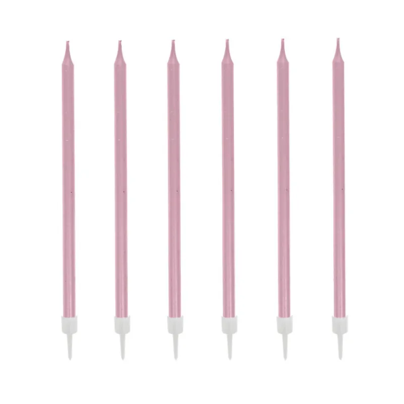 Cerf Dellier 12 bougies roses hautes 13 cm