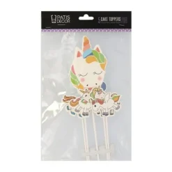 Cerf Dellier 5 cake toppers licornes assorties