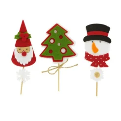 Cerf Dellier 3 décors de Noël assortis en feutrine thème 1