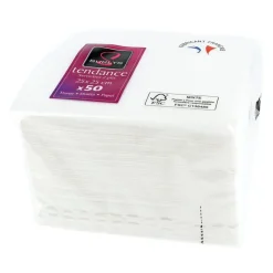 Cerf Dellier 50 Serviettes de table blanches
