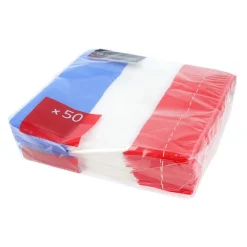 Cerf Dellier 50 Serviettes de table bleu blanc rouge