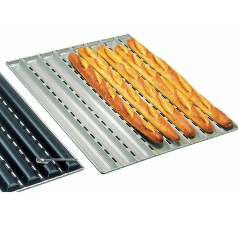 Cerf Dellier Alu-Gaufer plaques à pain 650 x 430 6 baguettes