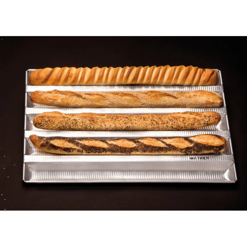 Cerf Dellier Alu-Gaufer plaques à pain pâtissier 600x400 5 baguettes