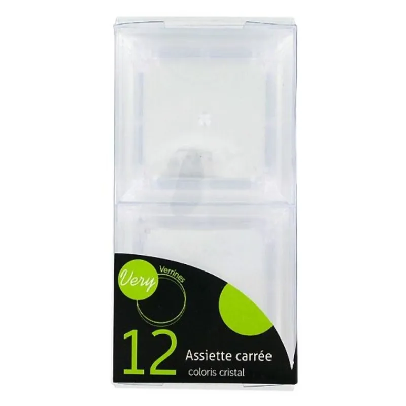 Cerf Dellier Assiette Carrée Cristal Very Verrines (x12)