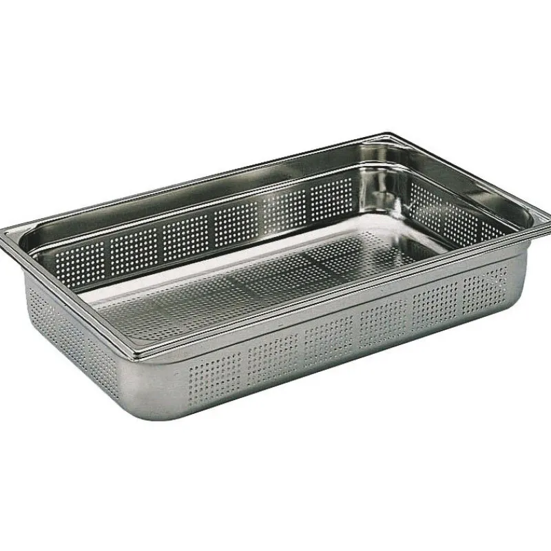 Cerf Dellier Bac gastronorme perforé inox - sans anse - GN 1/1 profondeur 20 cm