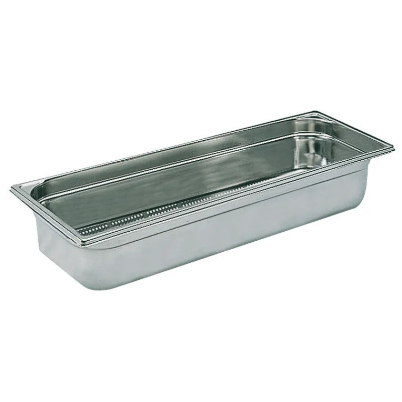 Cerf Dellier Bac gastronorme perforé inox - sans anse - GN 2/4 profondeur 10 cm