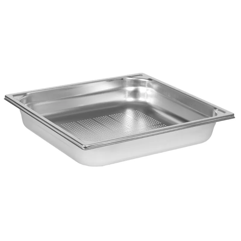 Cerf Dellier Bac gastronorme perforé inox - sans anse - GN 2/3 profondeur 6,5 cm