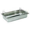 Cerf Dellier Bac gastronorme plein inox - avec anses panier - GN 1/1 profondeur 10 cm