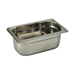 Cerf Dellier Bac gastronorme plein inox - sans anse - GN 1/4 profondeur 20 cm