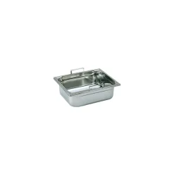 Cerf Dellier Bac gastronorme plein inox - avec anses escamotables - GN 1/2 profondeur 15 cm