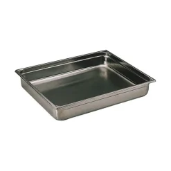 Cerf Dellier Bac gastronorme plein inox - sans anse - GN 2/1 profondeur 6,5 cm