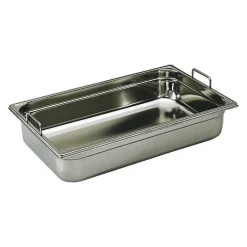 Cerf Dellier Bac gastronorme plein inox - avec anses fixes - GN 2/3 profondeur 15 cm
