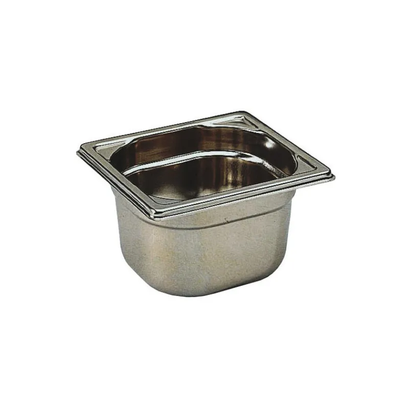 Cerf Dellier Bac gastronorme plein inox - sans anse - GN 1/6 profondeur 20 cm