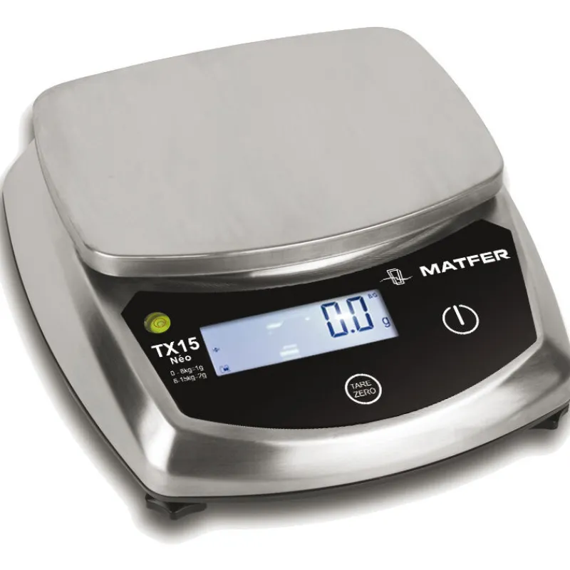 Cerf Dellier Balance digitale inox NEO TX IP65 jusqu'à 15 Kg /1 à 2 g