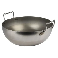 Cerf Dellier Bassine à friture en tôle d'acier noire sans panier 45 cm