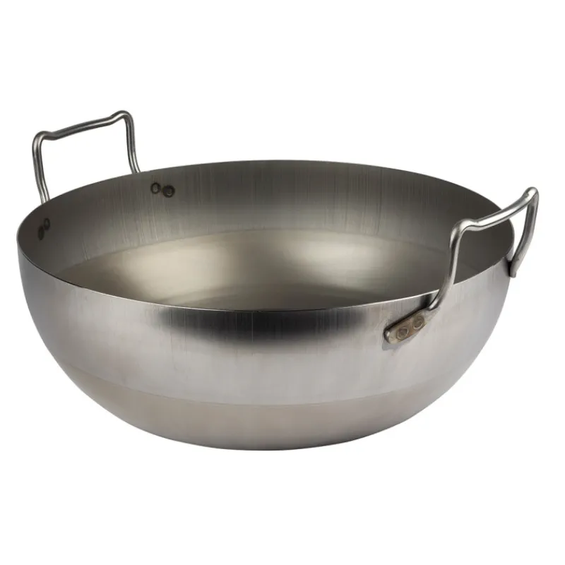 Cerf Dellier Bassine à friture en tôle d'acier noire sans panier 32 cm