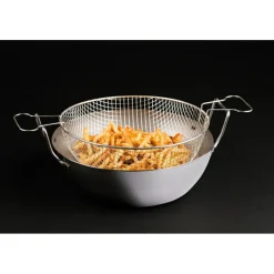 Cerf Dellier Bassine à friture en tôle d'acier noire avec panier 32 cm