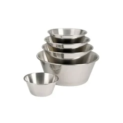 Cerf Dellier Bassine conique inox, bord roulé ouvert - Ø 32 cm
