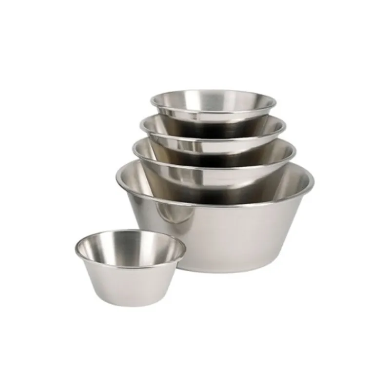 Cerf Dellier Bassine conique inox, bord roulé ouvert - Ø 28 cm