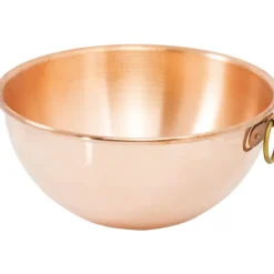 Cerf Dellier Bassine en cuivre demi-ronde renforcée à blancs 30 cm