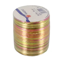 Cerf Dellier Bolduc Raphia Pearl anis / fuchsia / or 50 m