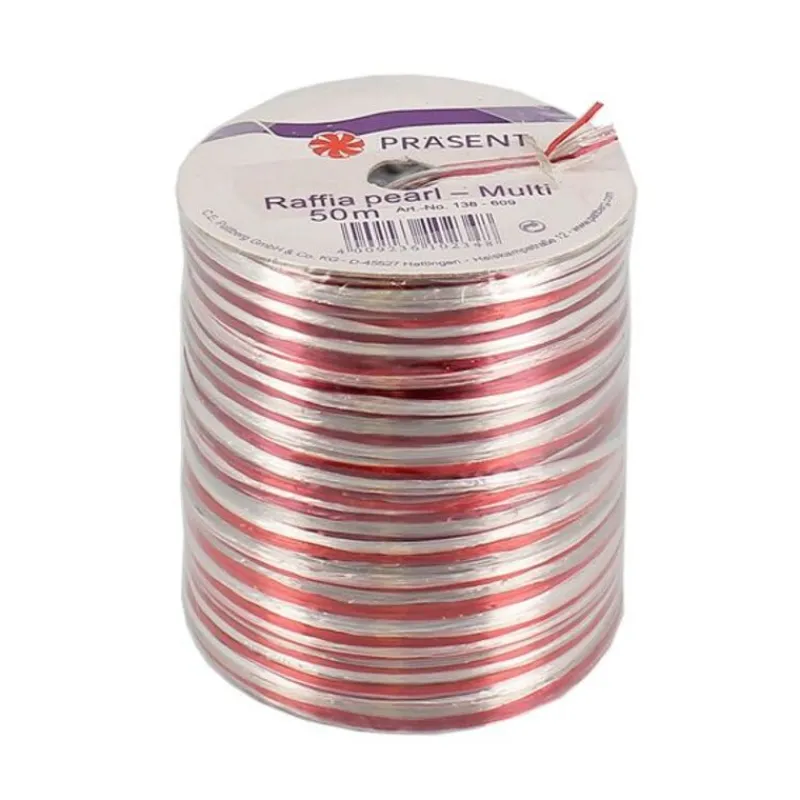 Cerf Dellier Bolduc Raphia Pearl rouge / argent 50 m