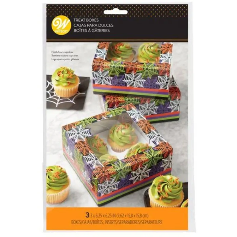 Cerf Dellier Boîte à 4 cupcakes Halloween Wilton (x 3)