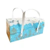 Cerf Dellier Boîte à bûche à poignées kraft décor glacé 35 x 11 x 11 cm
