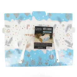 Cerf Dellier Boîte à bûche à poignées kraft décor glacé 35 x 11 x 11 cm