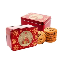 Cerf Dellier Boîte à biscuits de Noël en métal 14,1 x 10,1 x 7 cm