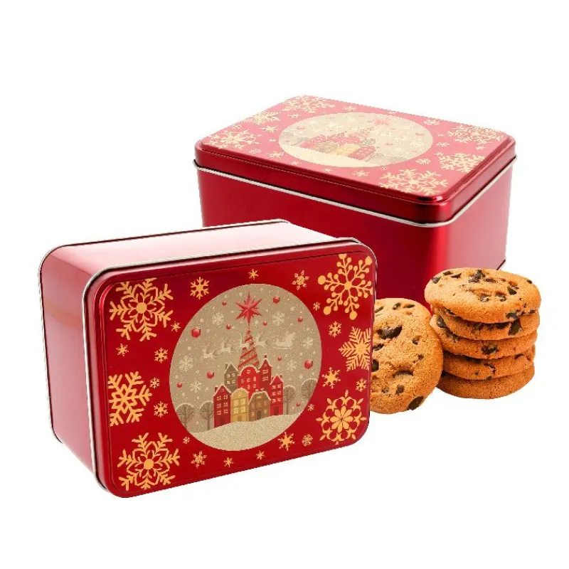 Cerf Dellier Boîte à biscuits de Noël en métal 20,1 x 13,1 x 9 cm