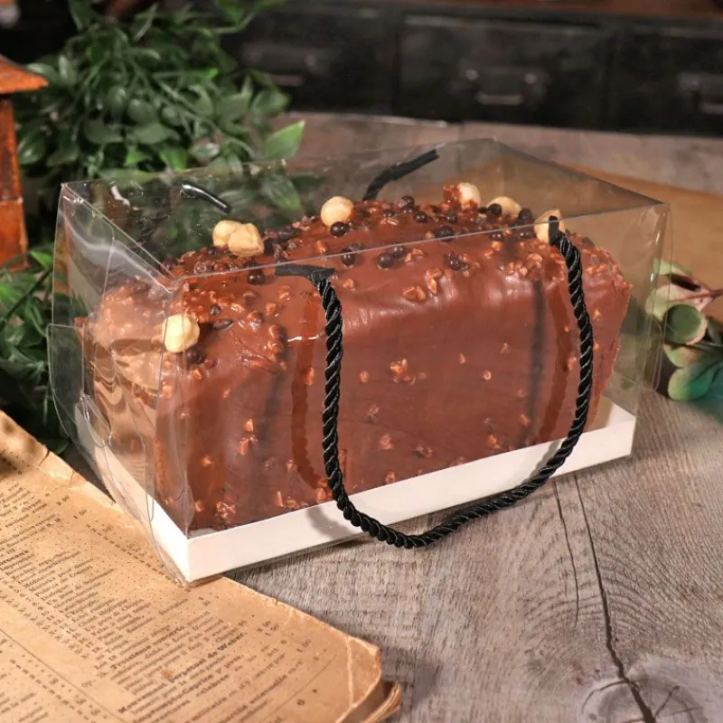 Cerf Dellier Boîte à gâteau transparente à poignées 30x11x11 cm