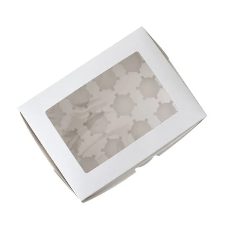 Cerf Dellier Boîte cupcakes blanche rectangulaire 32,5 x 25 x 9 cm