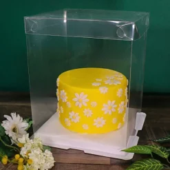 Cerf Dellier Boîte gâteau transparente - 25 x 25 x 30 cm