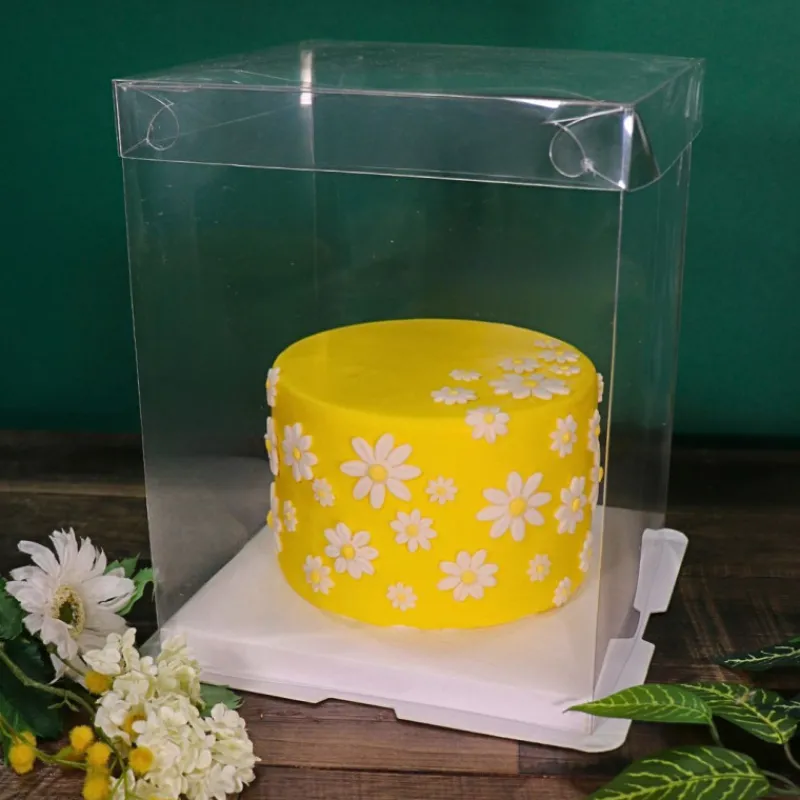 Cerf Dellier Boîte gâteau transparente - 30 x 30 x 35 cm