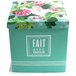Cerf Dellier Boîte pâtissière bouquet de fleurs 36 x 36 x 28 cm