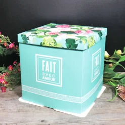 Cerf Dellier Boîte pâtissière bouquet de fleurs 36 x 36 x 28 cm