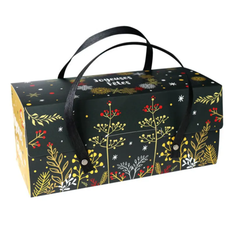 Cerf Dellier Boîtes à bûche à poignées au décor végétal 35 x 11 x 11 cm (x 12)