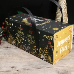 Cerf Dellier Boîtes à bûche à poignées au décor végétal 35 x 11 x 11 cm (x 12)