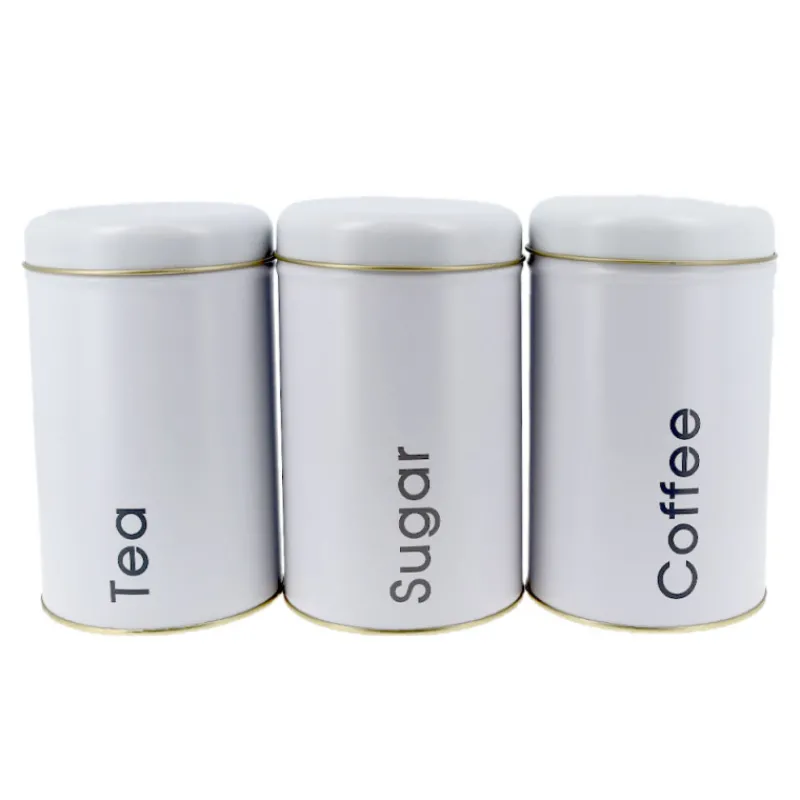 Cerf Dellier Boîtes métalliques blanches - Lot de 3