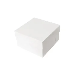 Cerf Dellier Boîtes pâtissières blanches 20x20 cm Hauteur 20 cm (x 10)