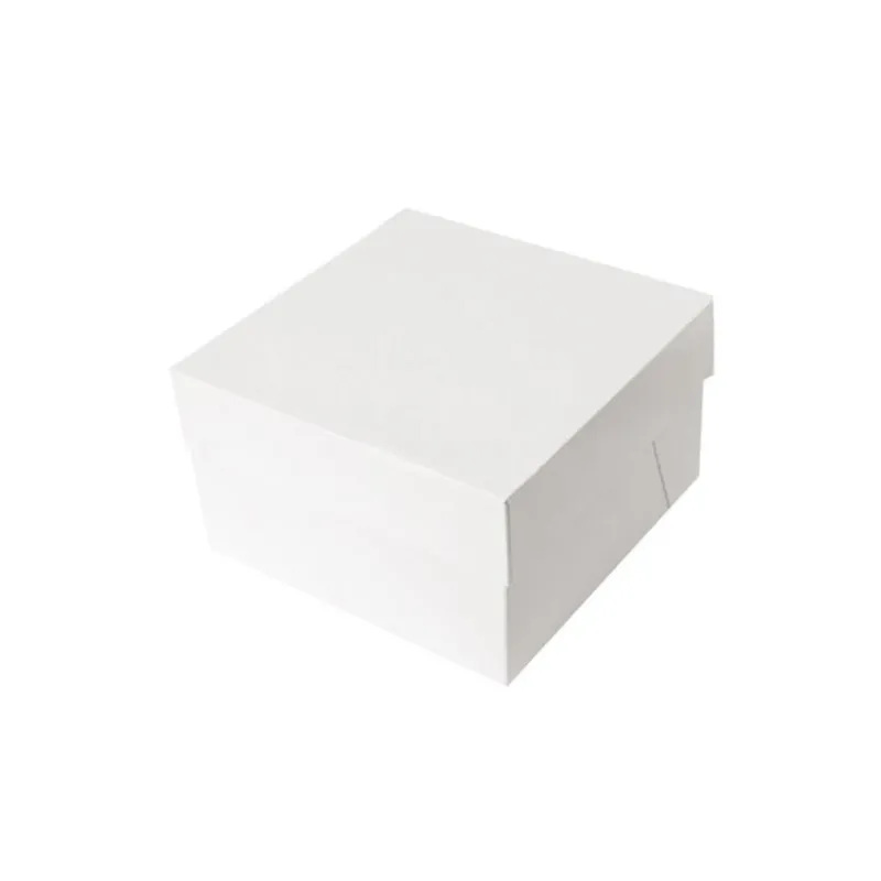 Cerf Dellier Boîtes pâtissières blanches 20x20 cm Hauteur 20 cm (x 10)