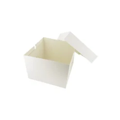 Cerf Dellier Boîtes pâtissières blanches 20x20 cm Hauteur 20 cm (x 10)