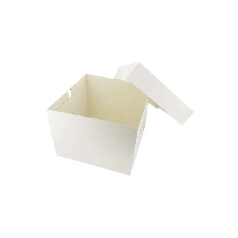 Cerf Dellier Boîtes pâtissières blanches 20x20 cm Hauteur 20 cm (x 10)