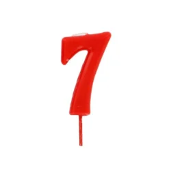Cerf Dellier Bougie anniversaire chiffre 7 Rouge